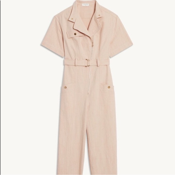 Sandro pink linen jumpsuit - Picture 5 of 8
